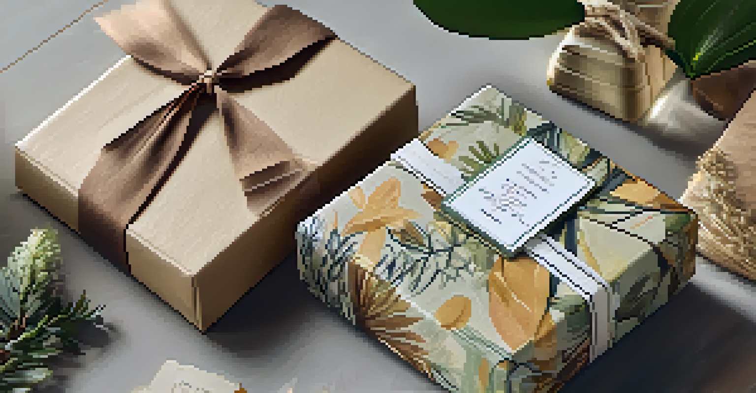 A wrapped luxury soap gift set tied with twine on a wooden table, with a hand-written note beside it.