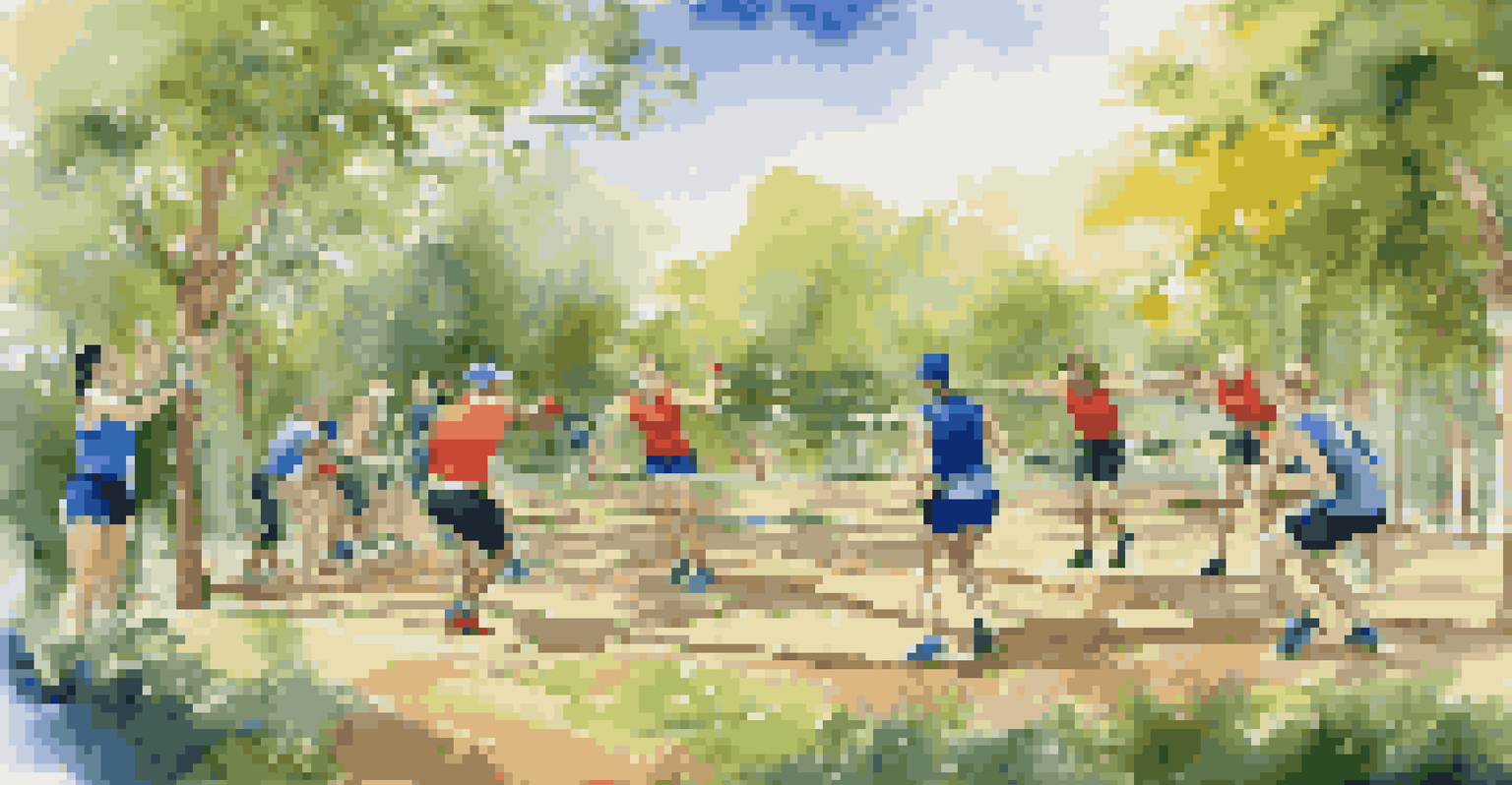 A team-building obstacle course in an outdoor setting, showcasing participants in upscale athletic clothes working together to complete challenges.