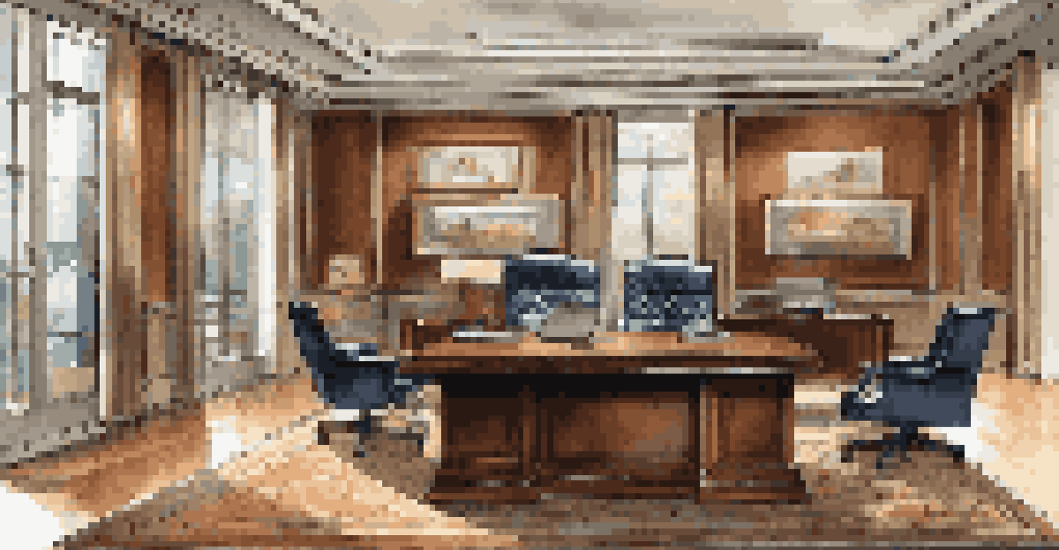 An elegant home office meeting space with a high-definition webcam and premium audio equipment, surrounded by comfortable chairs and well-lit ambiance.