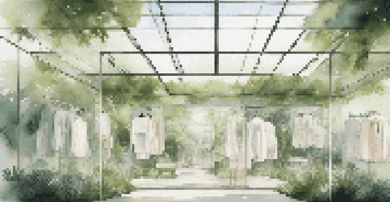 A clear glass structure filled with eco-friendly materials, surrounded by greenery.
