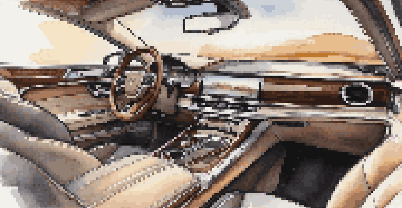 A close-up view of a luxury car interior, featuring premium materials and advanced technology in a beautifully lit setting.
