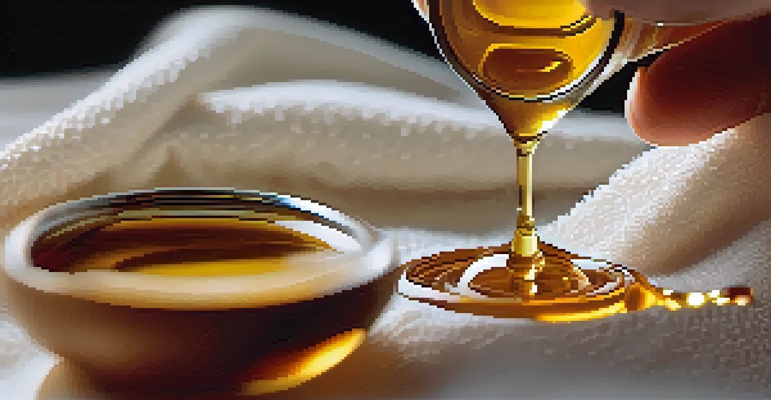 A close-up of a hand applying argan oil to the skin, showcasing its rich texture and glow.