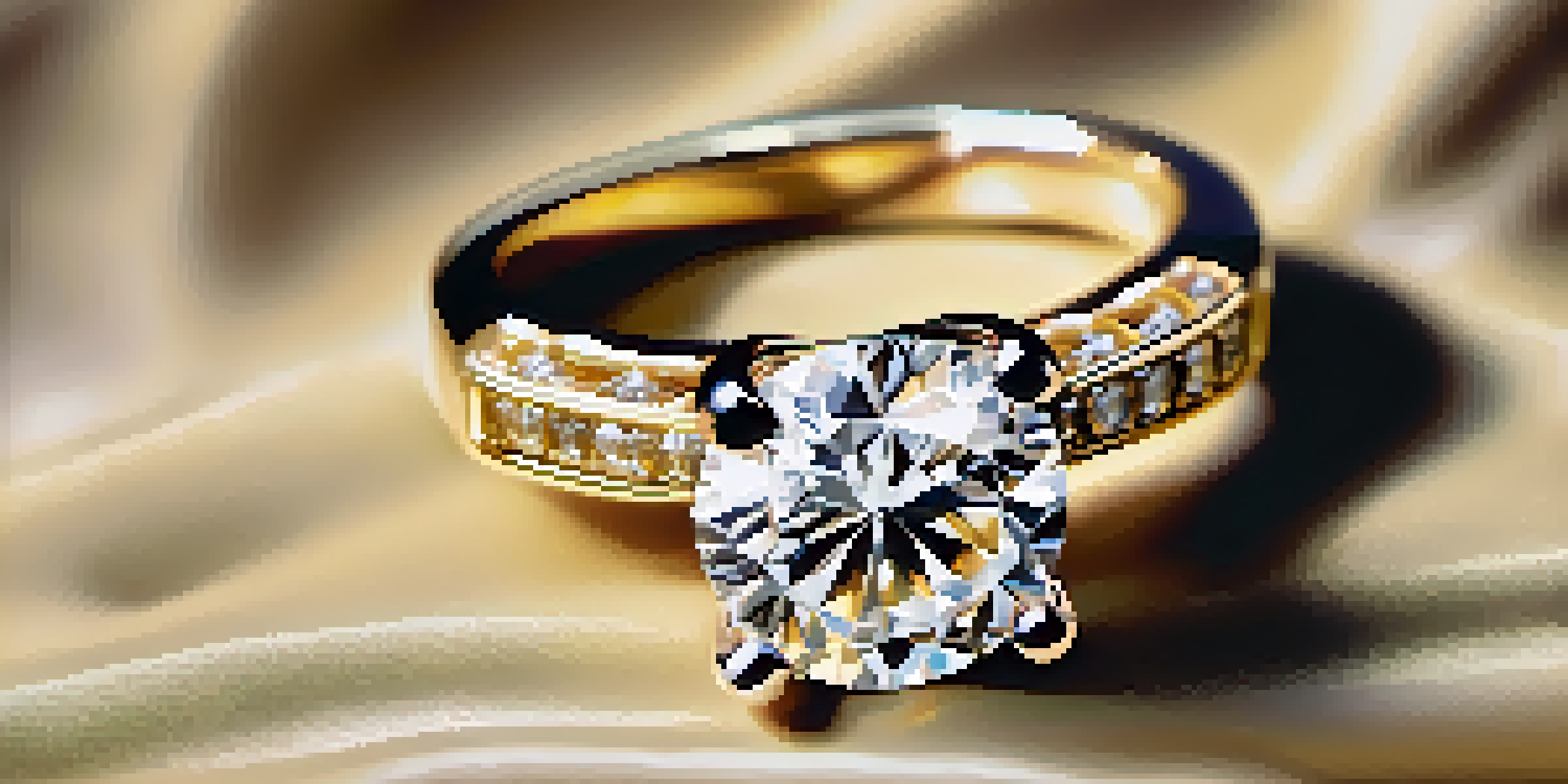 A close-up view of a luxurious diamond ring on a velvet cushion, highlighting the intricate details and brilliance of the diamond.