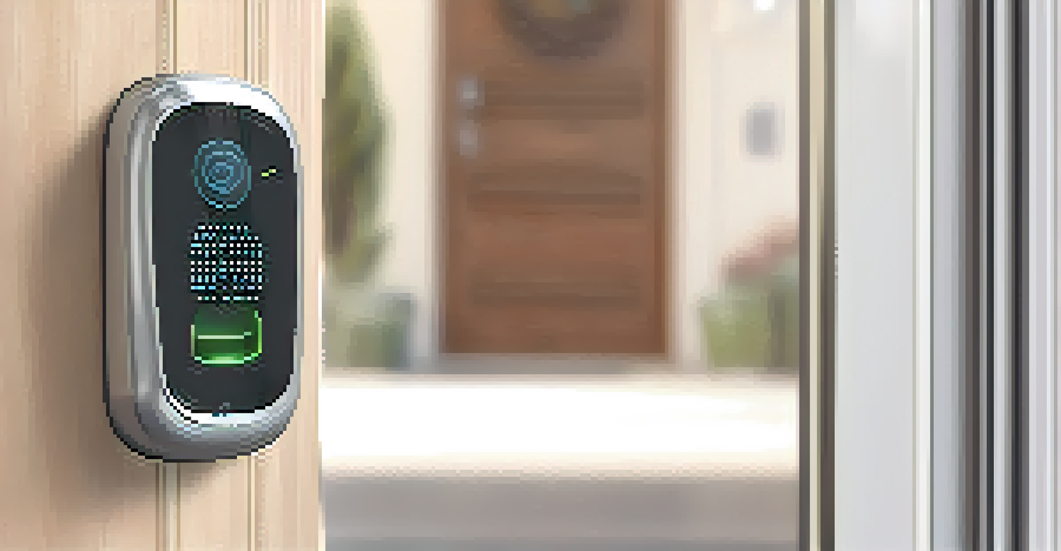 A close-up view of a biometric security system featuring a facial recognition panel and fingerprint scanner.