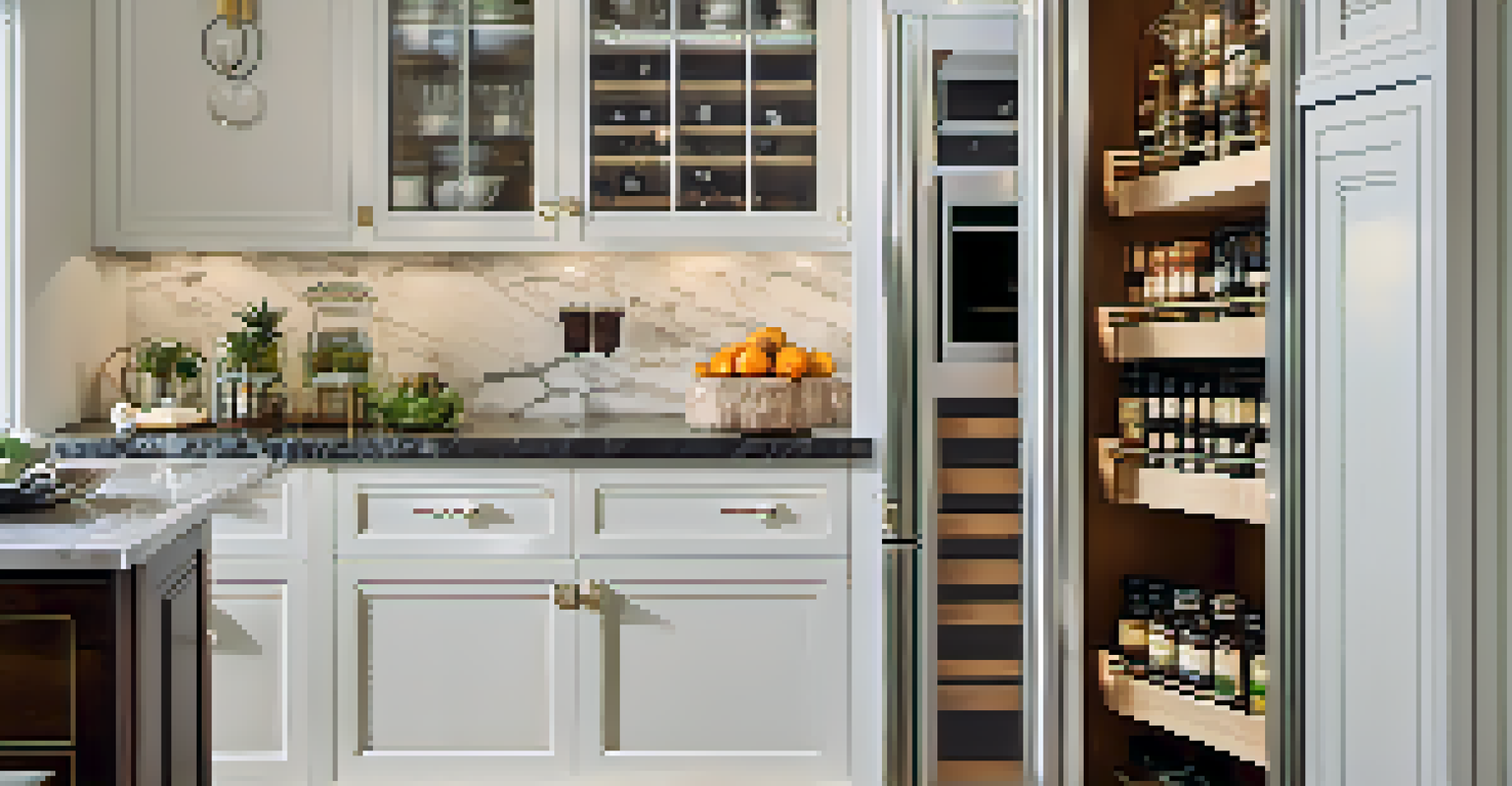 A close-up view of a gourmet kitchen with high-end appliances and marble countertops, filled with natural light.