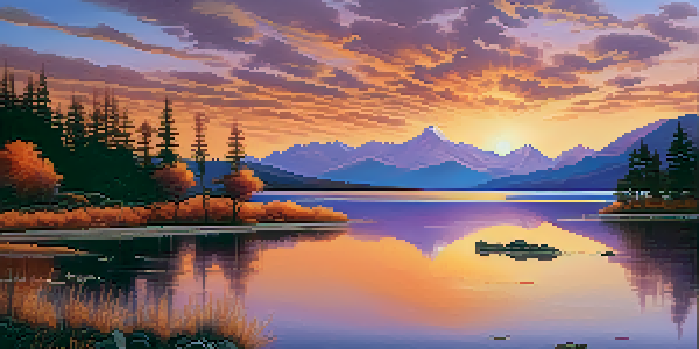 A picturesque landscape of mountains and a tranquil lake at sunset, perfect for luxury travel.