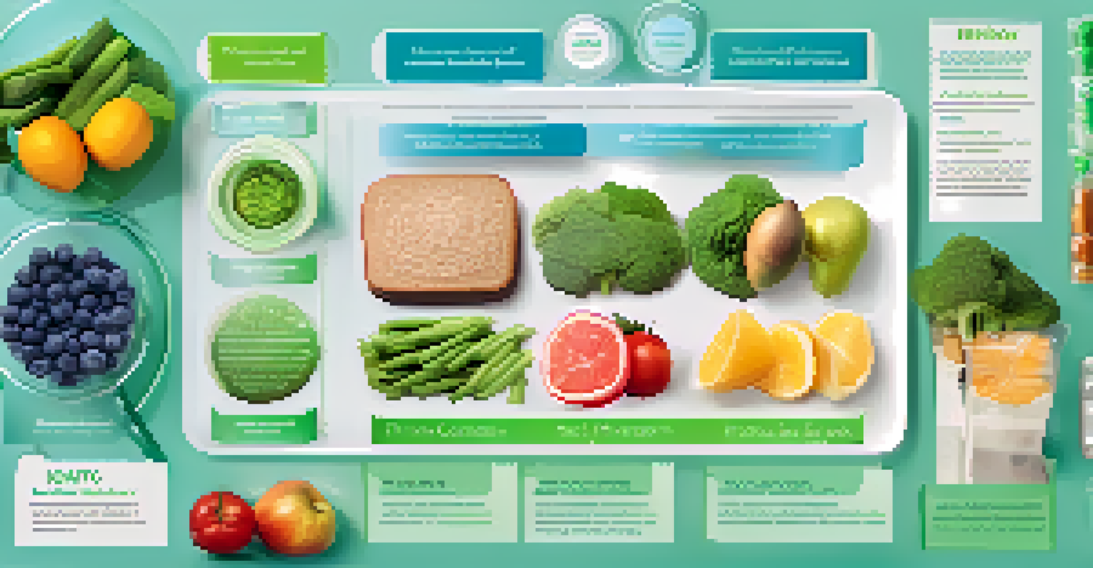 An infographic showing various aspects of personalized nutrition like DNA testing and healthy meals.