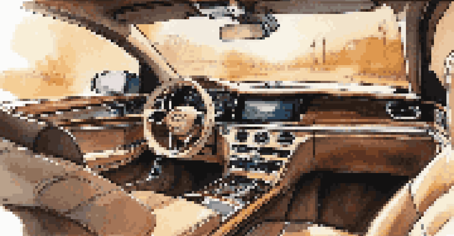 Interior view of a luxury car dashboard with high-end sound system and premium materials illuminated by ambient lighting.