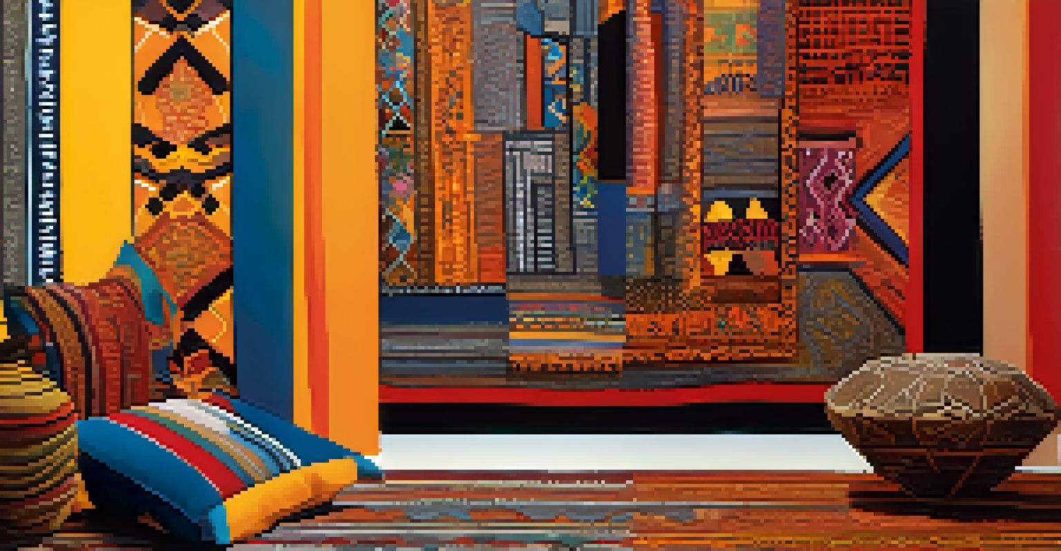 A collage showcasing Yves Saint Laurent's diverse design inspirations with cultural textiles and vibrant colors.