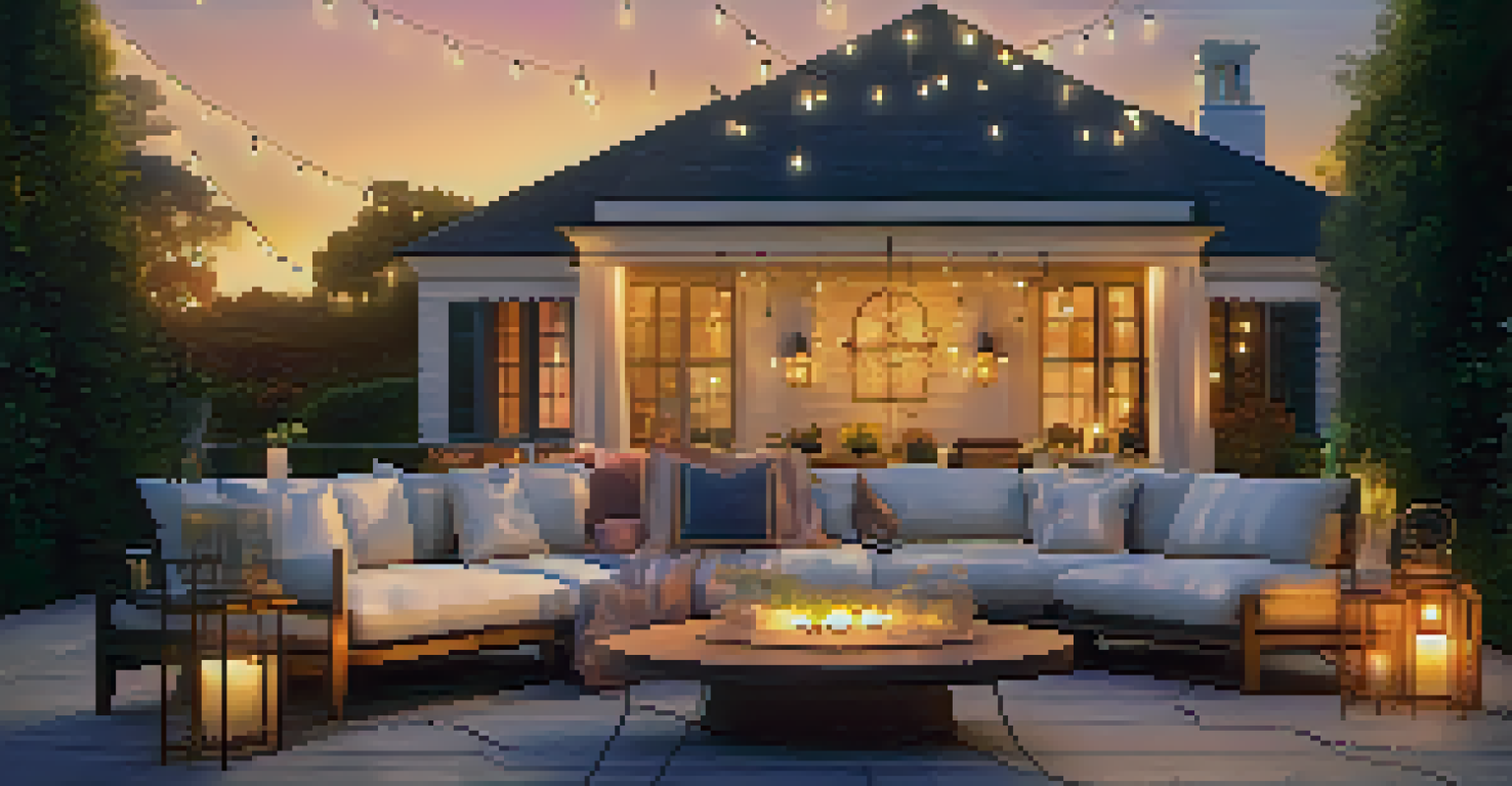 An outdoor VVIP event at a private estate with cozy seating and sunset ambiance.