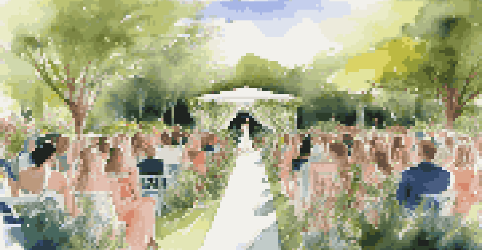 A fashion show in a garden featuring models in elegant sustainable outfits made from organic materials, surrounded by greenery.