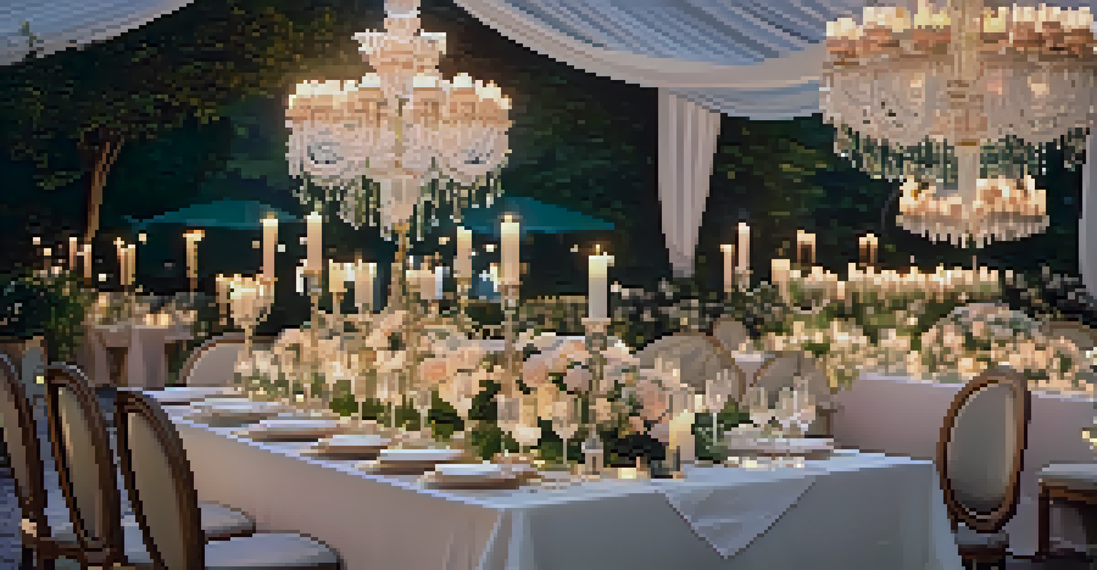 A beautifully set dining table for a luxury wedding reception with fine china and floral centerpieces.