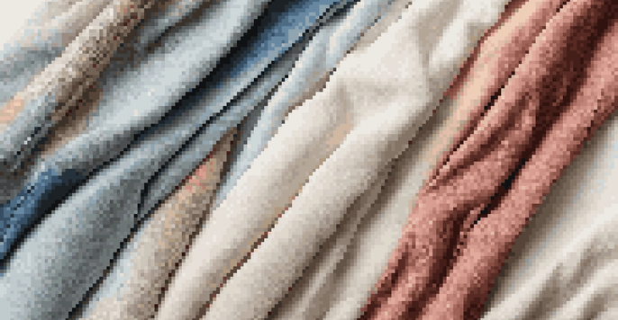 A close-up view of luxurious fabrics made from sustainable materials, featuring textures and intricate patterns.