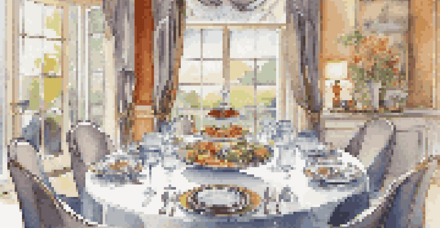 A beautifully set dining table in a luxury retreat, with gourmet food and natural light streaming through large windows.