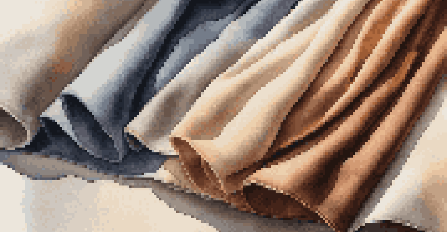 A close-up view of high-quality raw materials like cashmere, silk, and leather used in luxury fashion.