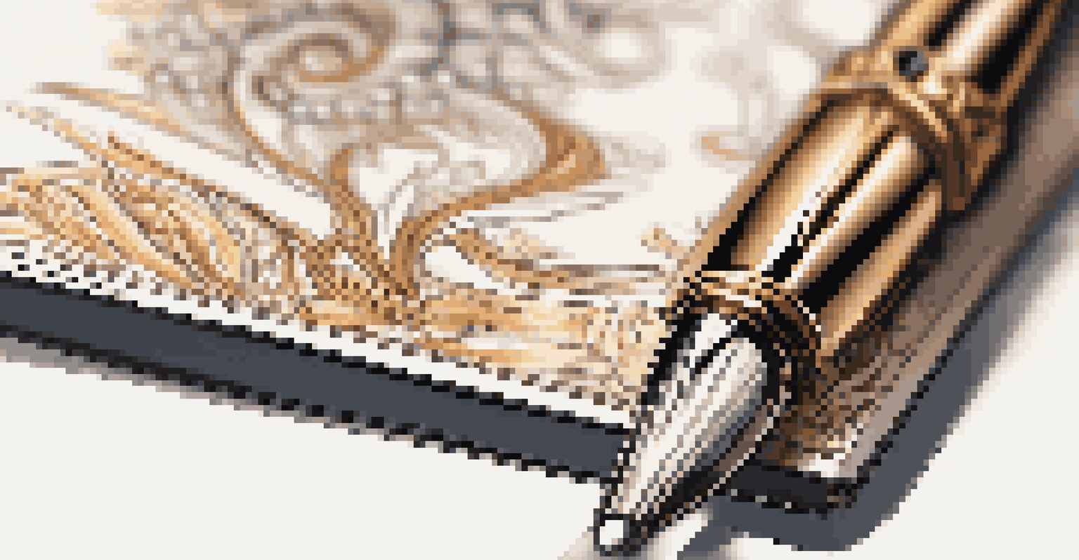 A luxurious pen on a textured notebook, showcasing intricate designs and a polished finish, with a softly blurred background.