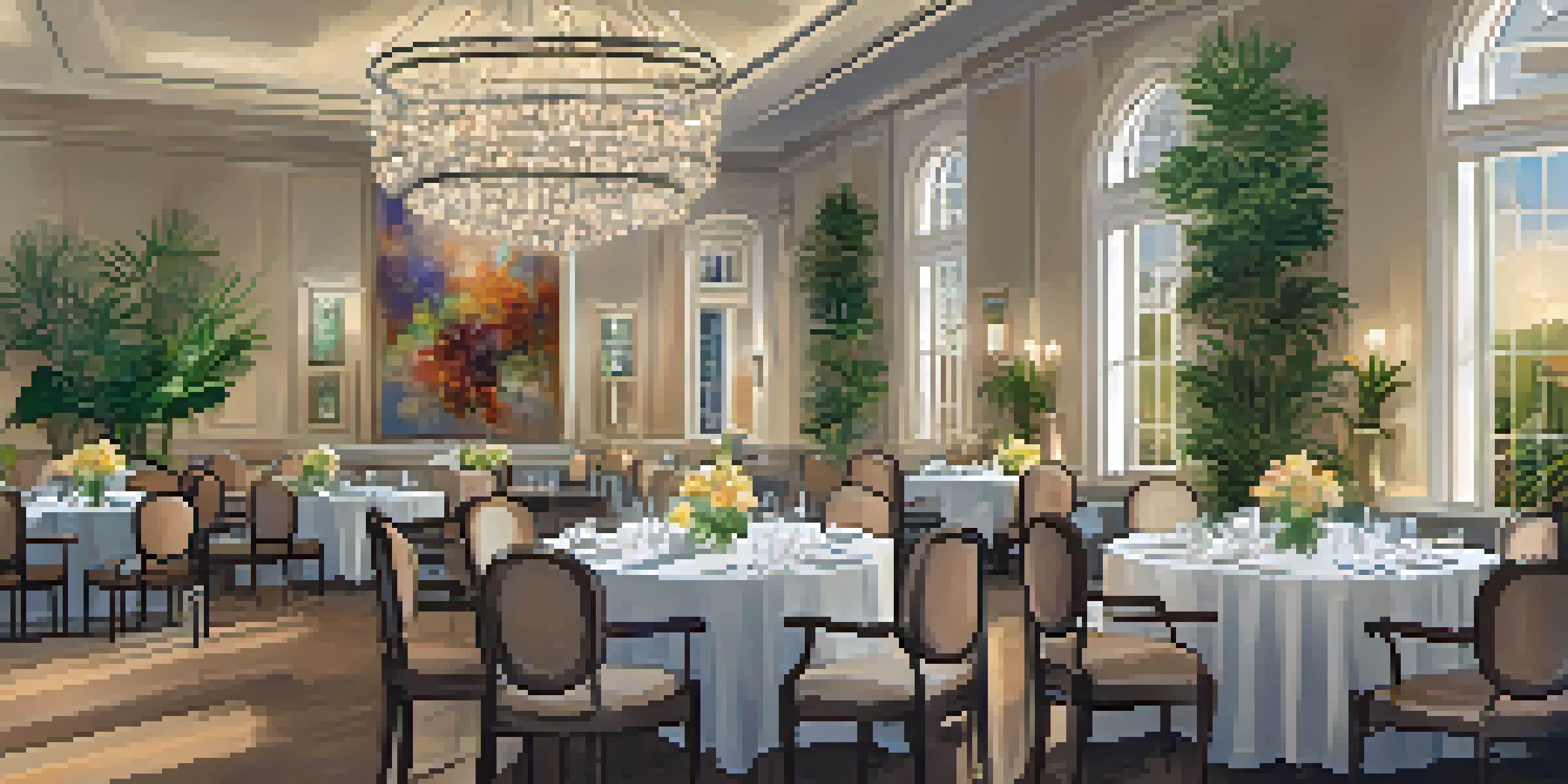 An inviting event space with comfortable seating and well-defined areas for networking and relaxation, featuring warm lighting and elegant decor.