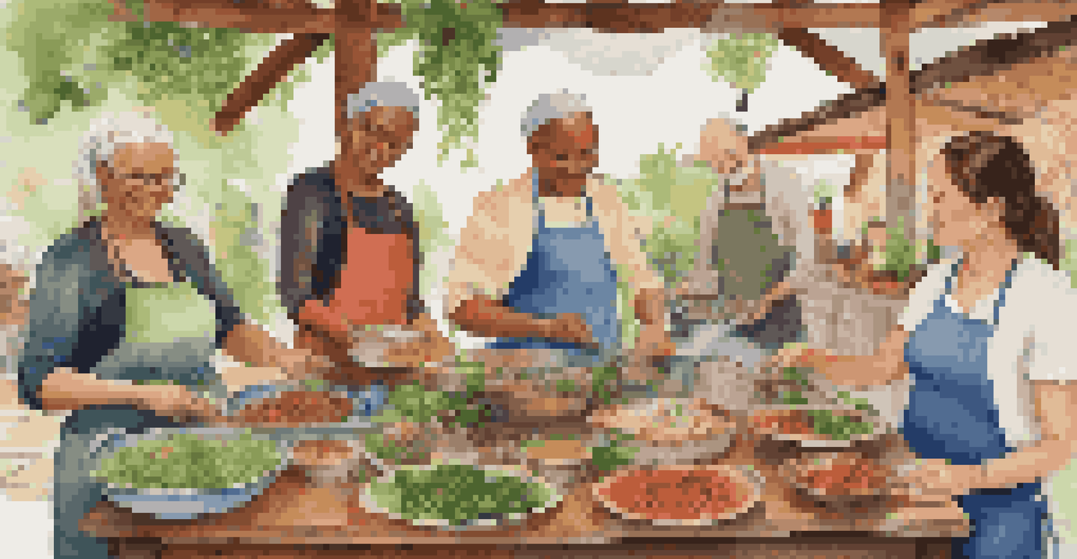 Travelers enjoying a cooking class with a local chef, surrounded by fresh ingredients and a vibrant outdoor kitchen.