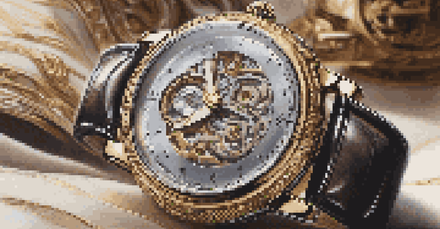 A close-up of a luxury watch on a velvet surface, highlighting its intricate details and craftsmanship with soft lighting.
