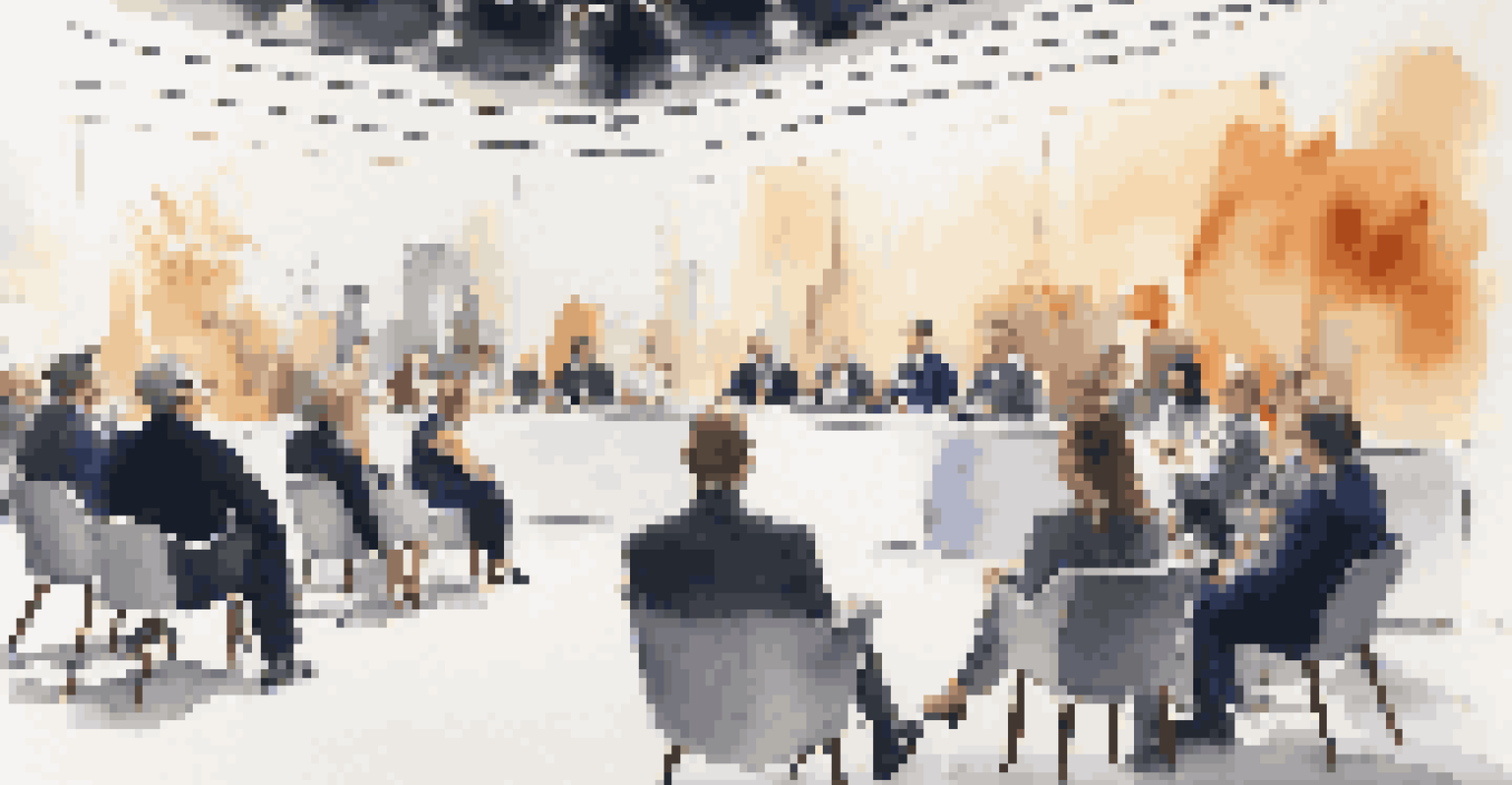 A panel discussion featuring industry experts at a luxury trade show, with an audience listening attentively.