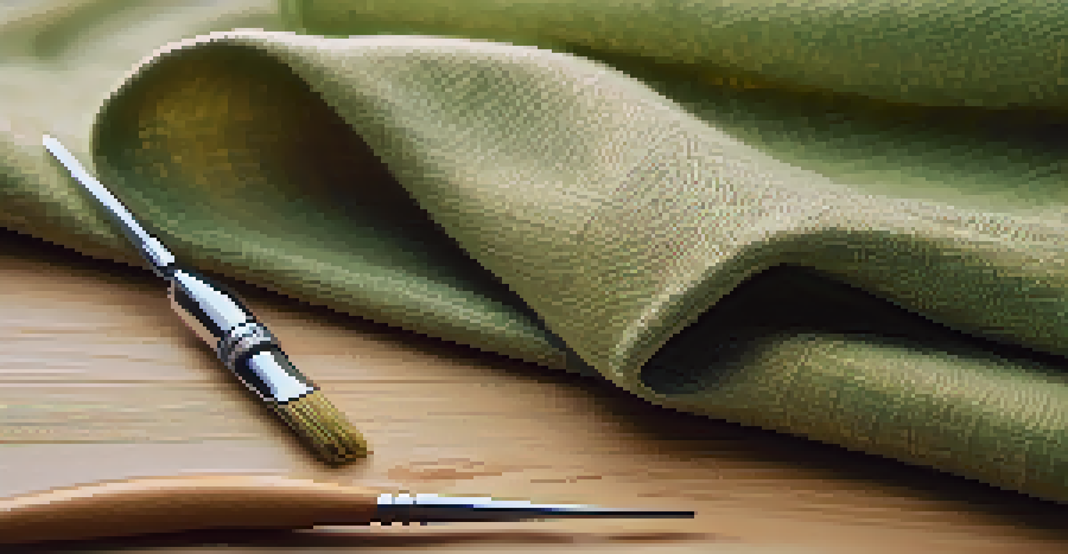 Close-up of textured eco-friendly fabrics, including hemp and organic cotton, draped over a wooden surface.