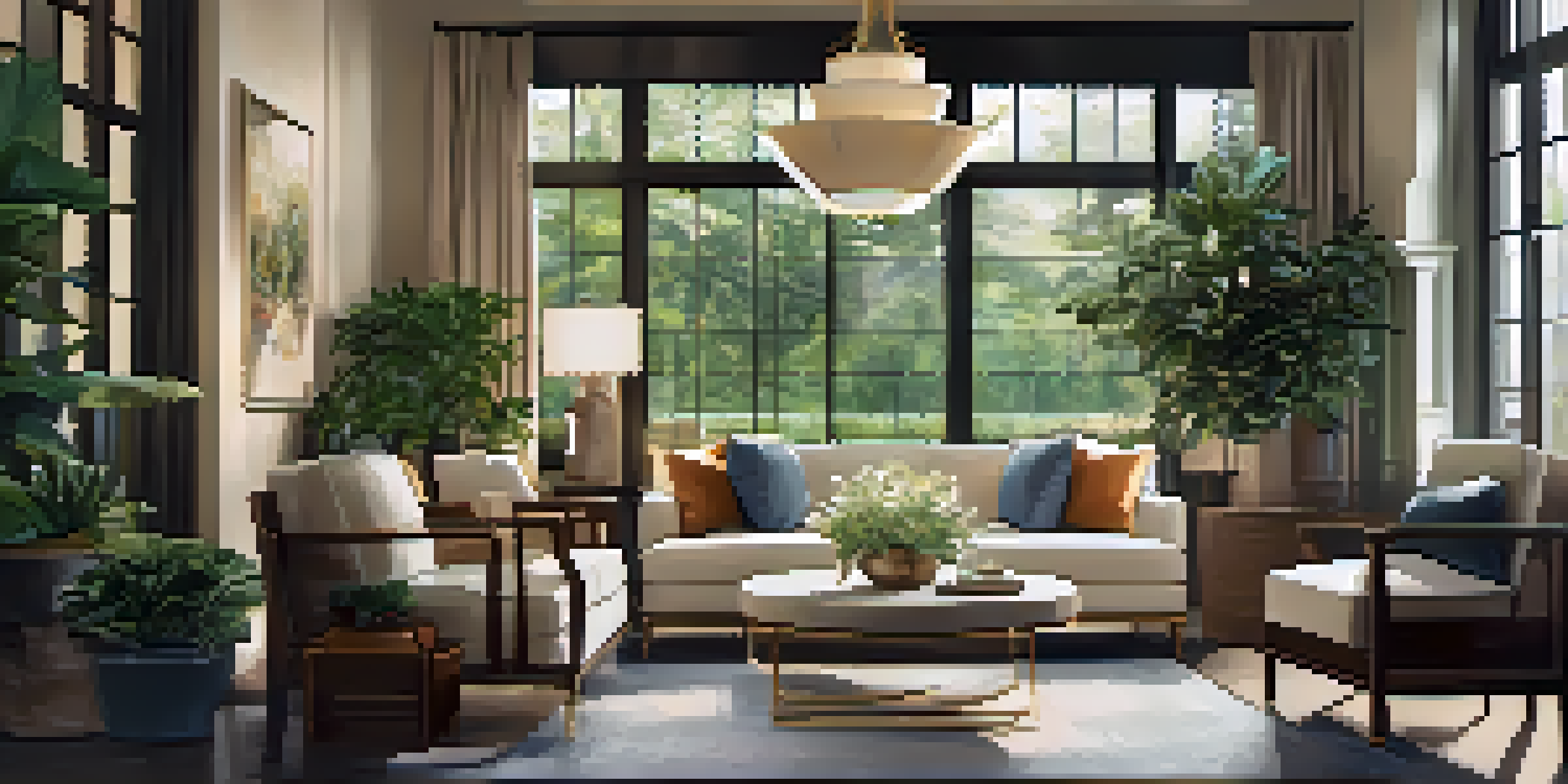 A calm coaching space with soft lighting and comfortable seating, where a coach and client are engaged in conversation.