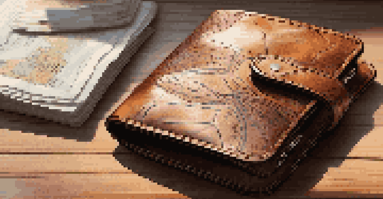 An exotic leather travel wallet on a wooden table, with travel documents and a passport, illuminated by natural sunlight.