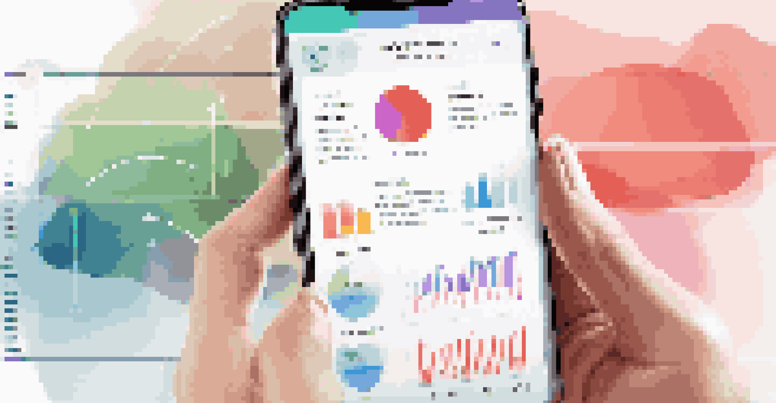 A smartphone showing a relationship coaching app with a couple discussing in the background.