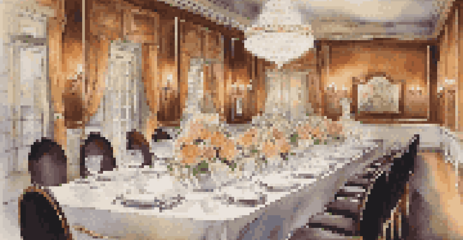 An elegant restaurant table setting with personalized menus and candlelight ambiance.