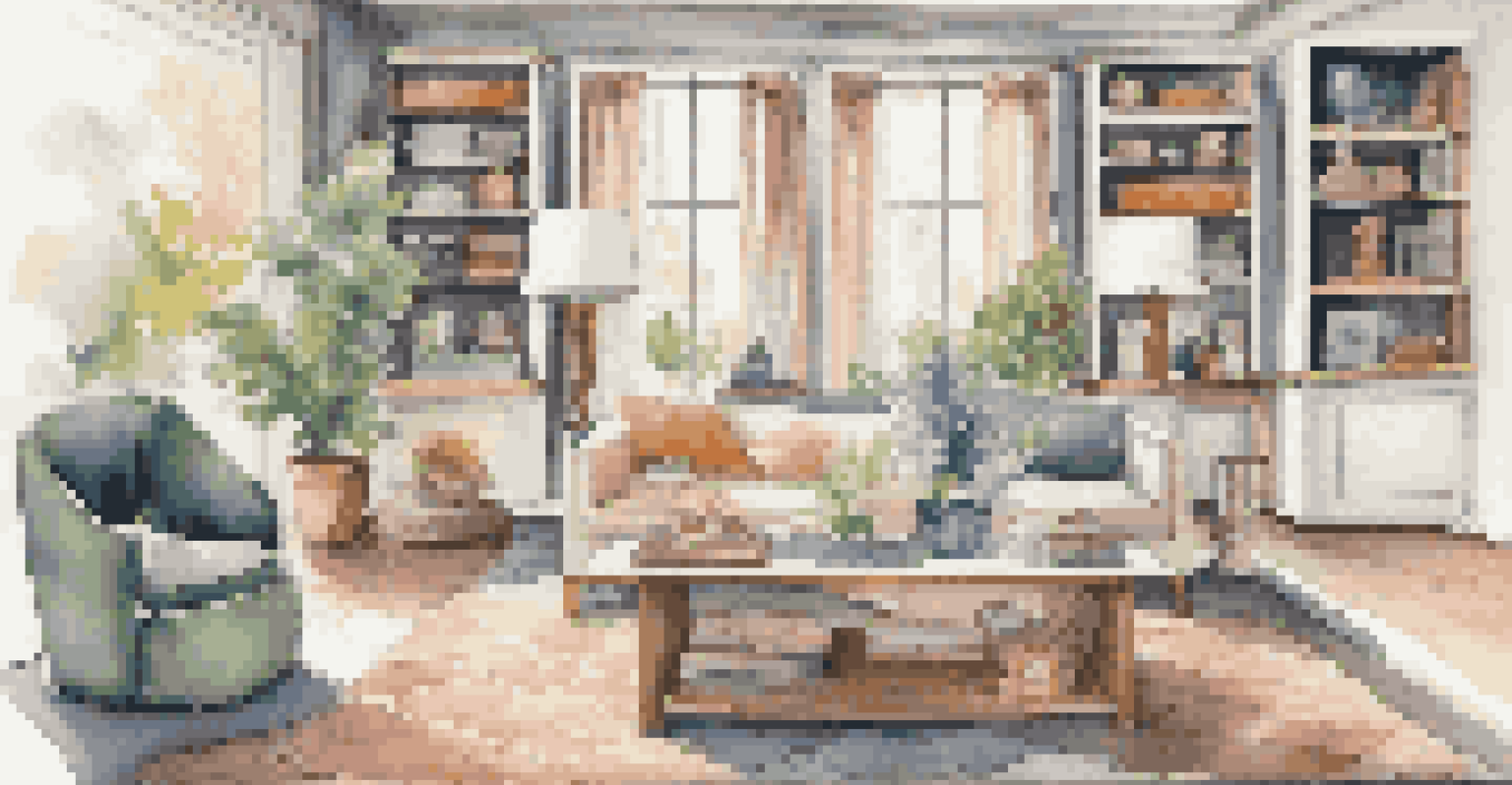 A living room with decorative elements concealing cables, emphasizing style and organization.