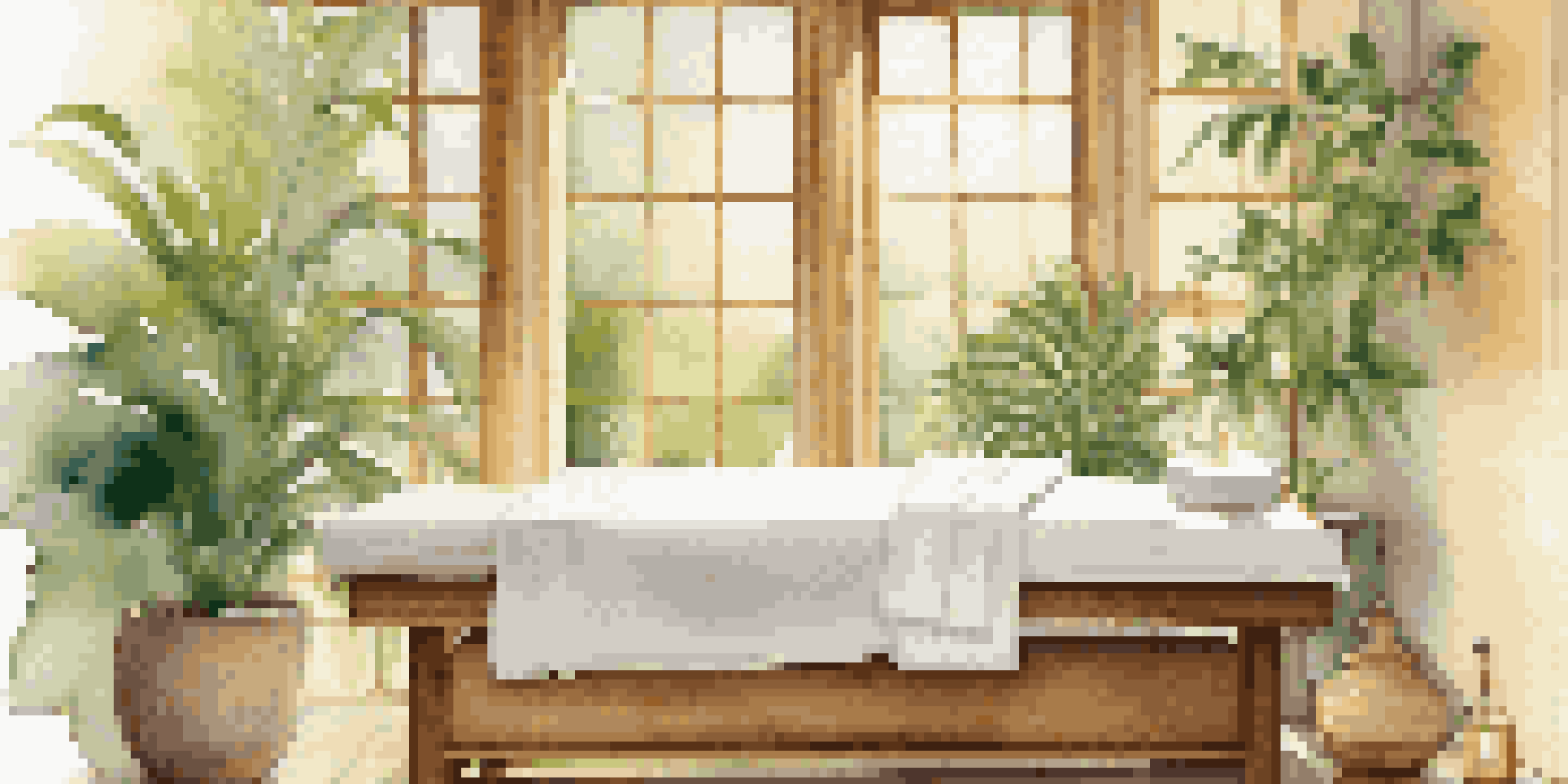 A tranquil spa room with a massage table, essential oils, and candles, illuminated by soft golden lighting.
