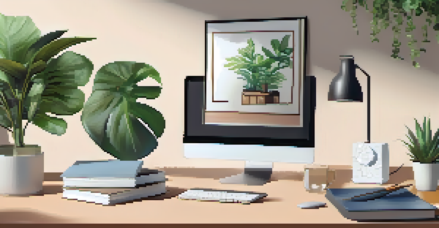 A modern workspace designed for virtual wellness coaching.