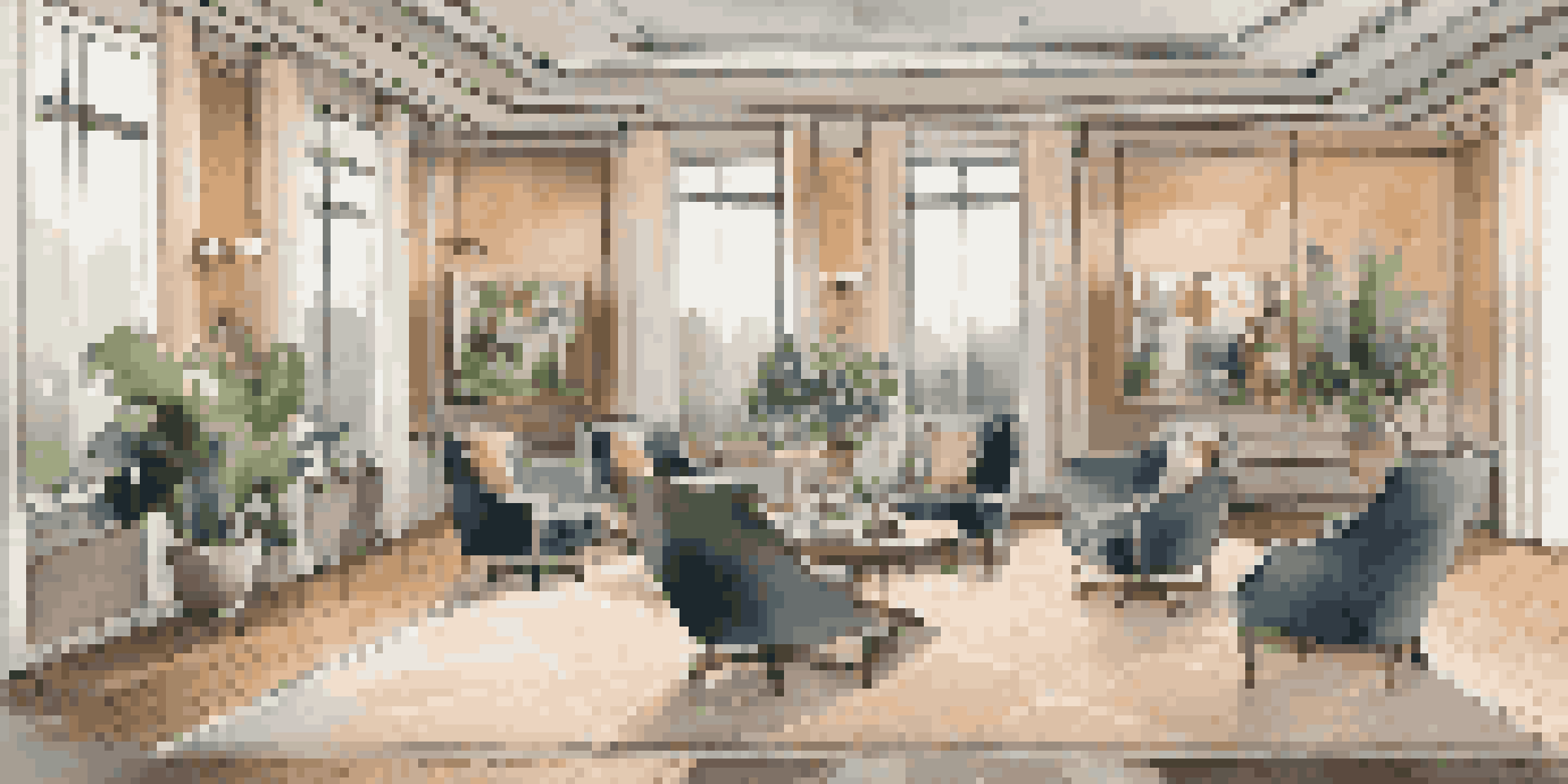 A luxurious podcasting studio with elegant decor, plush seating, and ambient lighting.