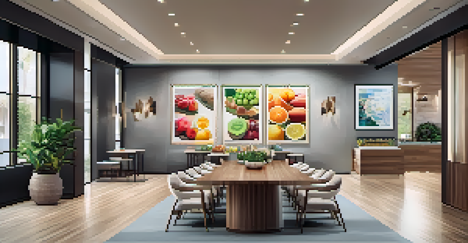 A nutrition consultation in a luxury fitness center with a nutritionist and client discussing meal plans.