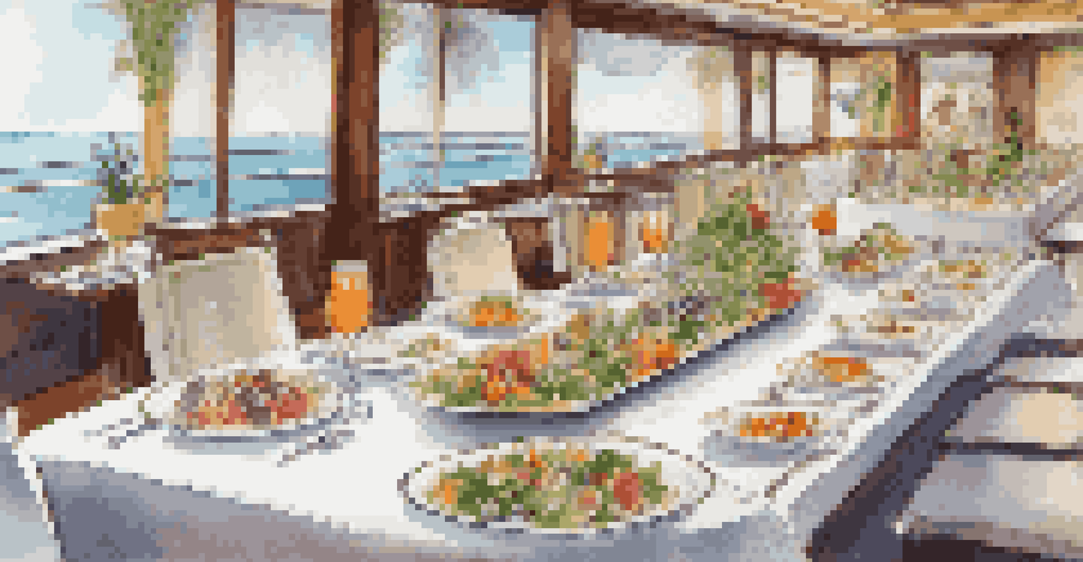 A healthy spa cuisine meal with fresh juices and salads served in a luxurious spa setting.