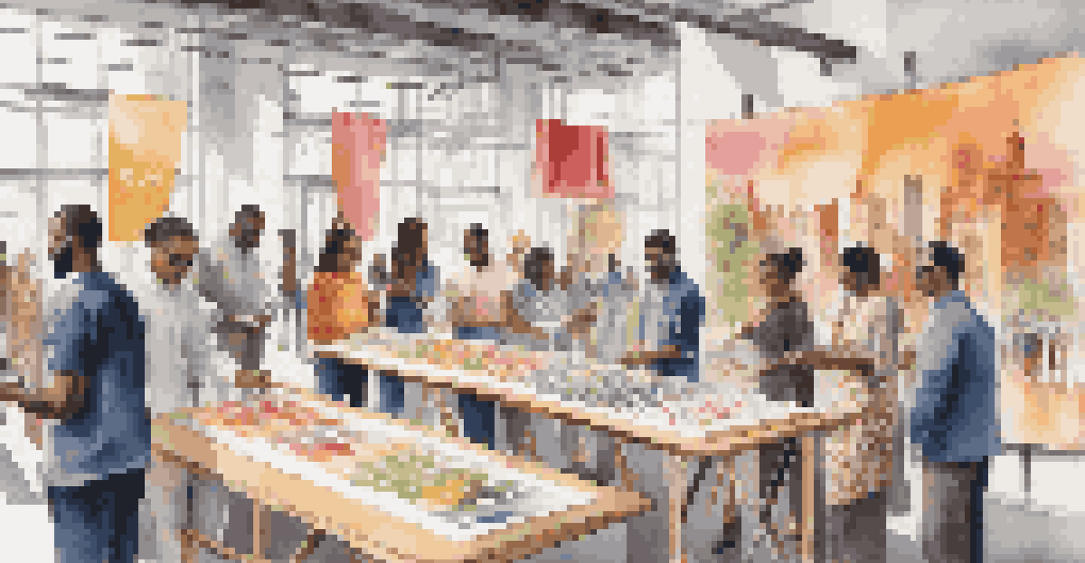 A community engagement event with diverse people creating products with a luxury brand, showcasing social responsibility.