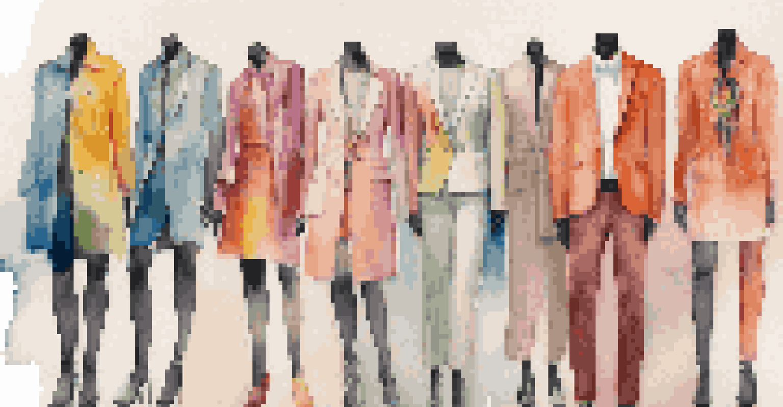 A mannequin dressed in a stylish gender-neutral outfit set against a colorful paint palette background, symbolizing creativity in fashion.