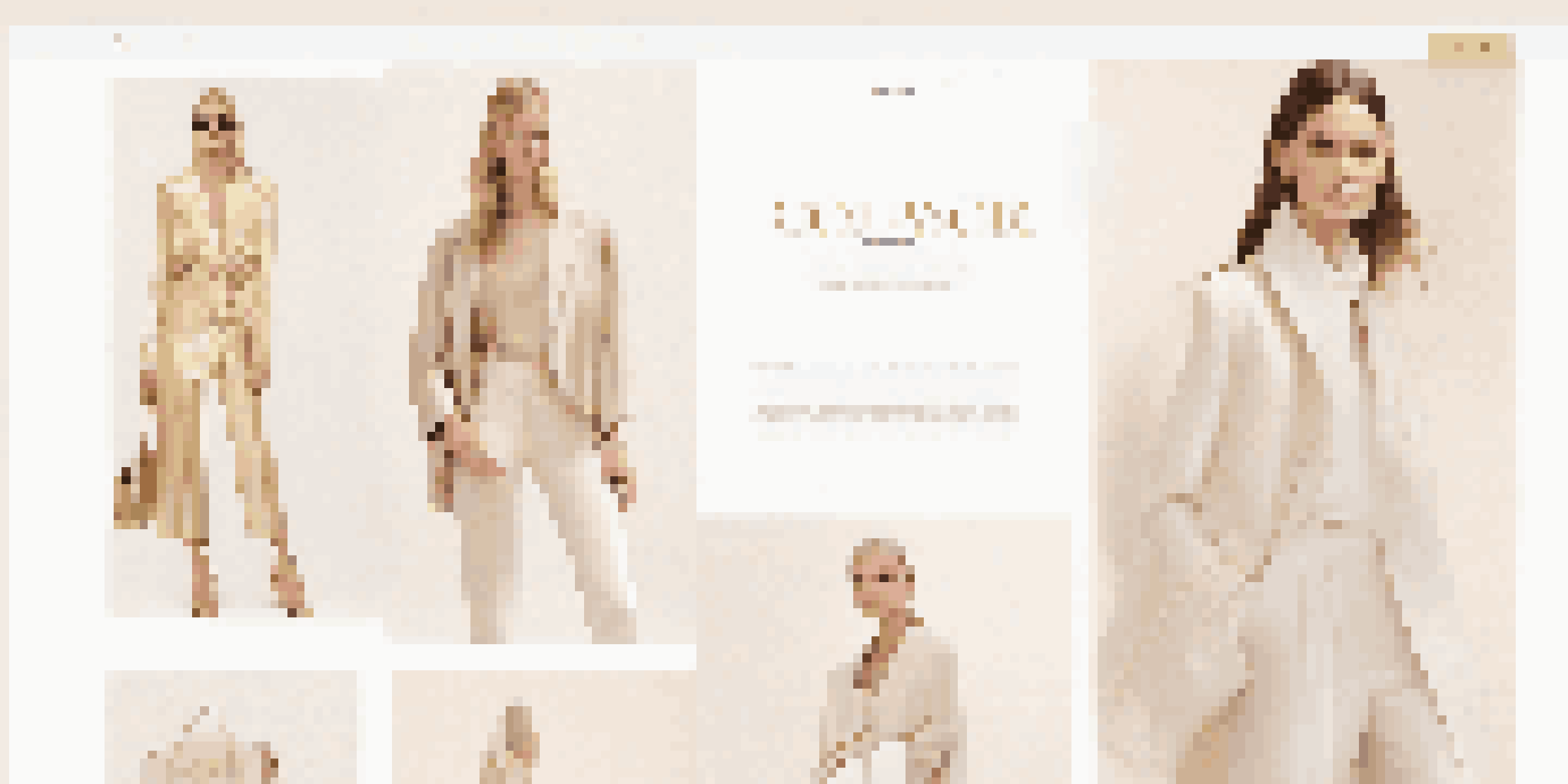 A sleek and elegant website design for a luxury fashion brand, highlighting high-end clothing in a minimalistic style.