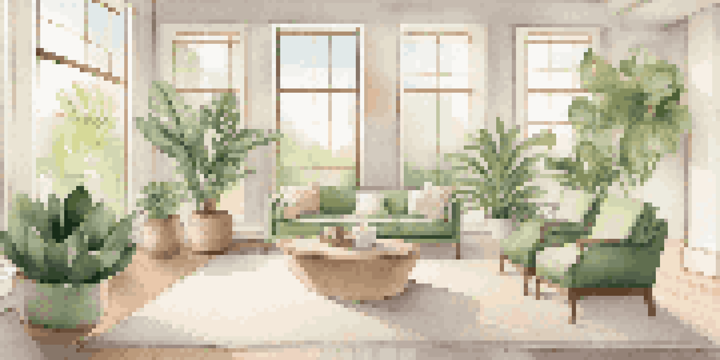 A serene and inviting luxury wellness coaching space with natural light, soft cushions, and indoor plants.
