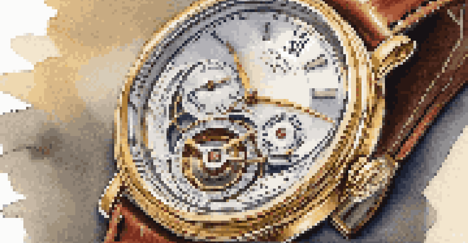 A close-up of a handcrafted luxury watch on a velvet surface, showcasing its intricate details and elegance.