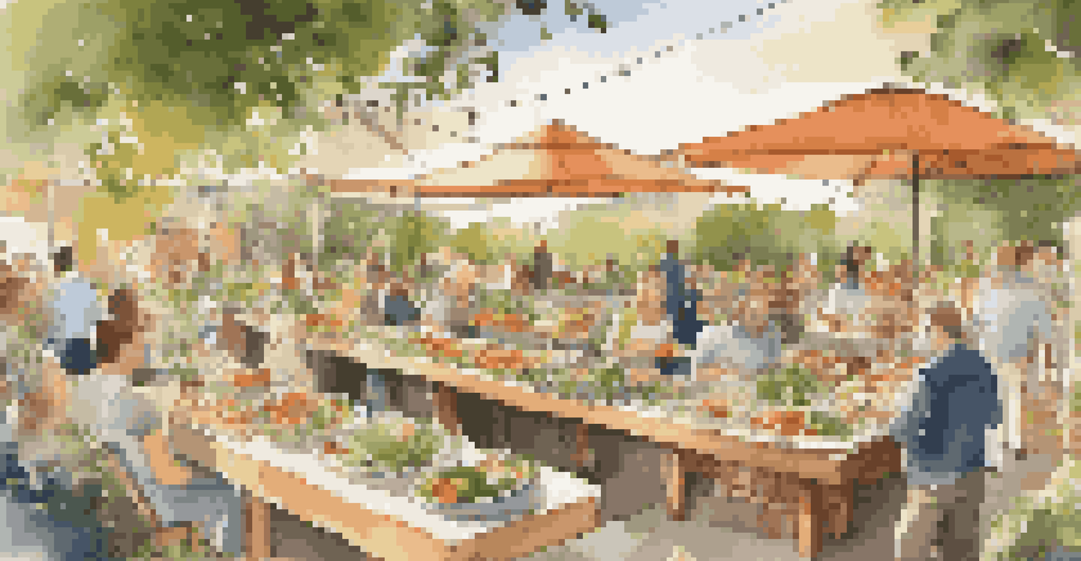 An outdoor farm-to-table buffet with colorful vegetables and cheeses, set in a rustic environment with golden hour sunlight.