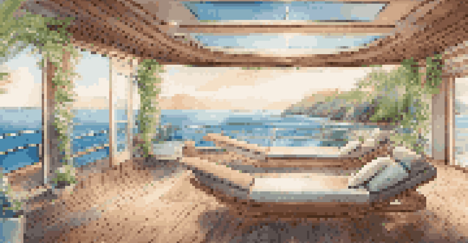 A yacht deck designed for wellness, featuring yoga mats and a hydrotherapy pool with ocean views.