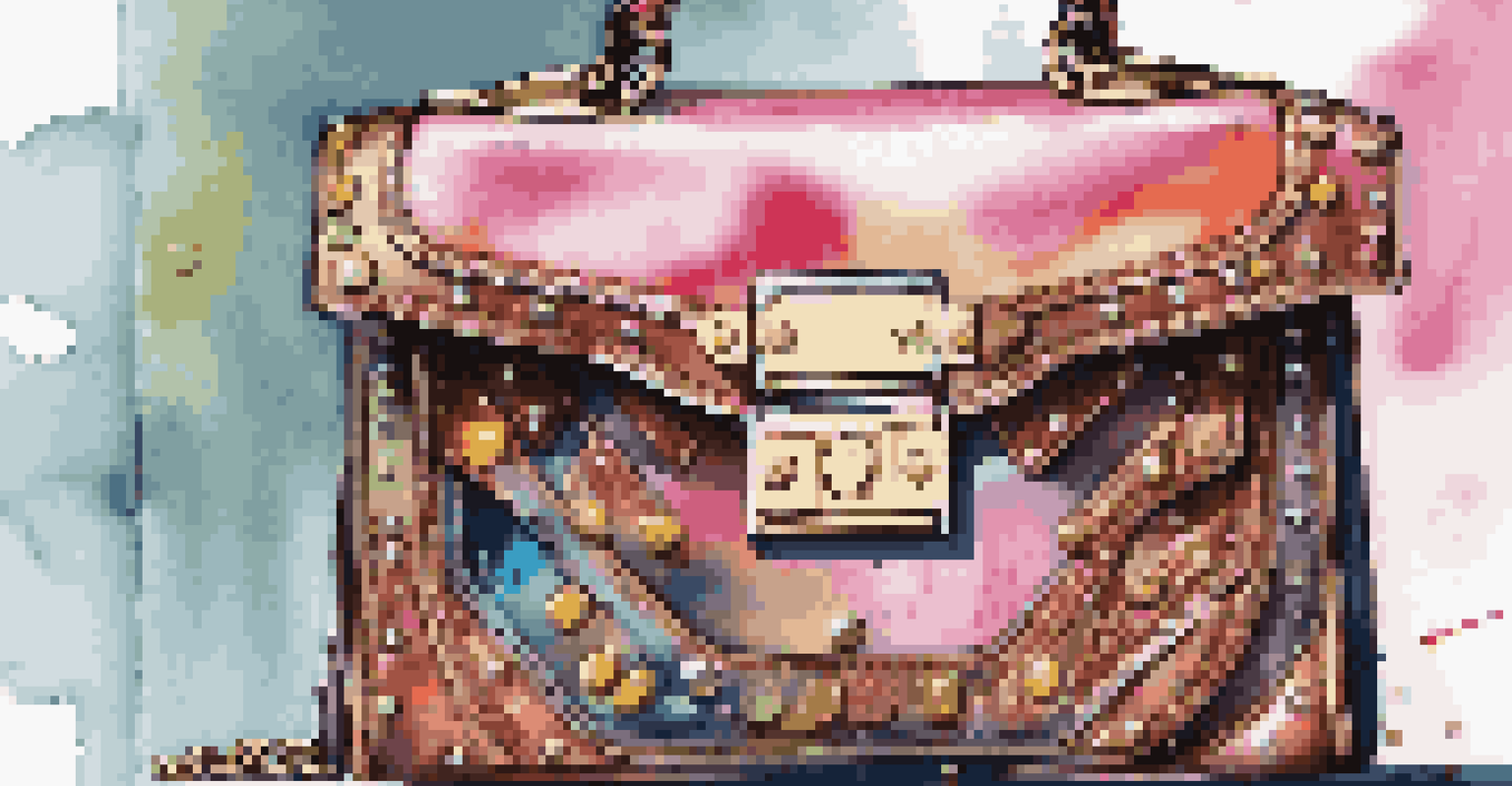 A luxury handbag with vibrant graffiti art, showcasing intricate textures and high-quality materials under soft studio lighting.