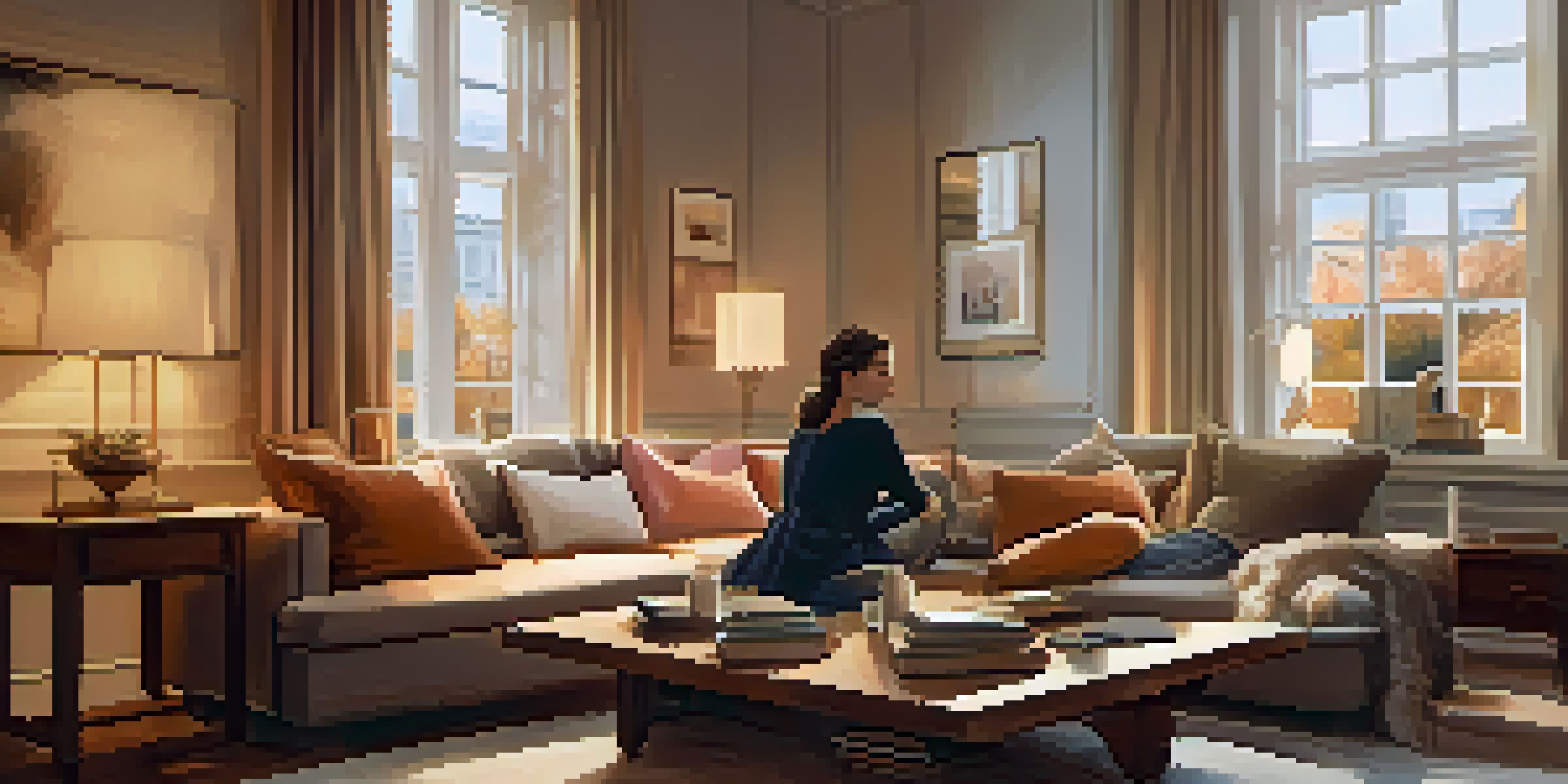 A couple in a luxurious room, engaged in conversation with notebooks and candles around them, emphasizing emotional connection.