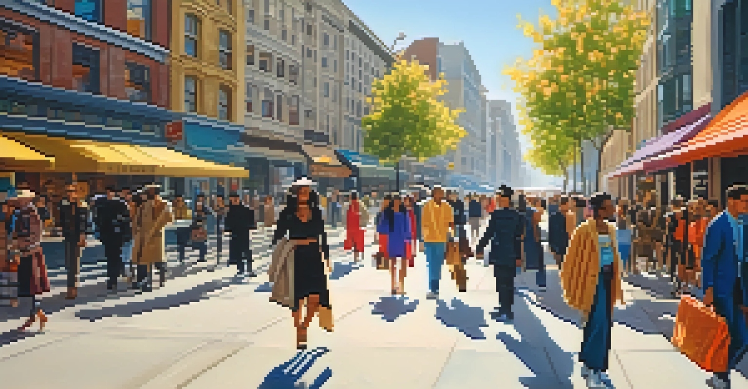 Diverse individuals in a city street displaying unique fashion styles influenced by various cultures.