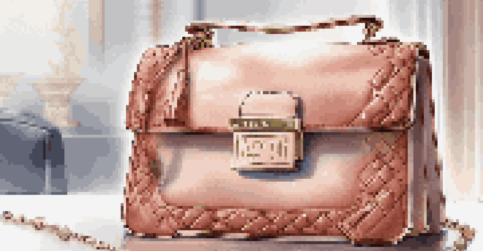 A luxury handbag accompanied by a digital certificate, highlighting authenticity and blockchain technology, with a soft blurred background.