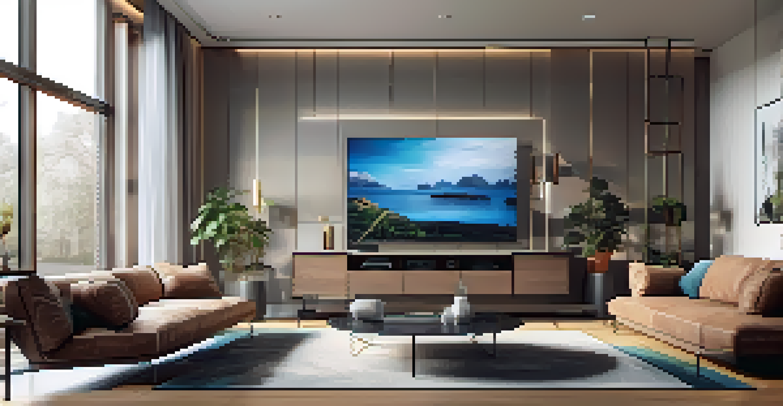 An open-concept living space with a stylish gaming zone featuring modern furniture and a cozy atmosphere.