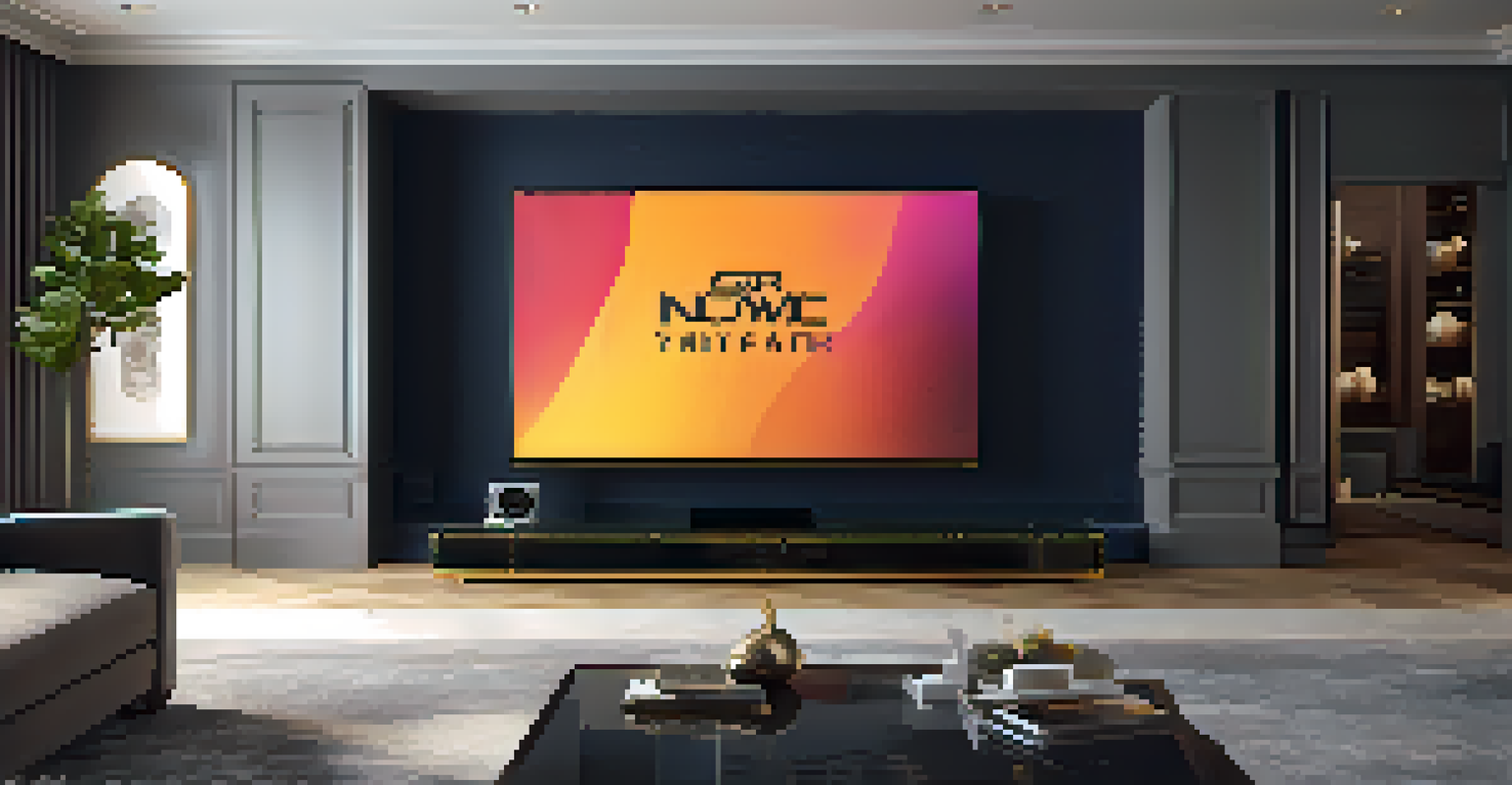 A close-up of a high-end streaming device and remote control in a home theater setting.