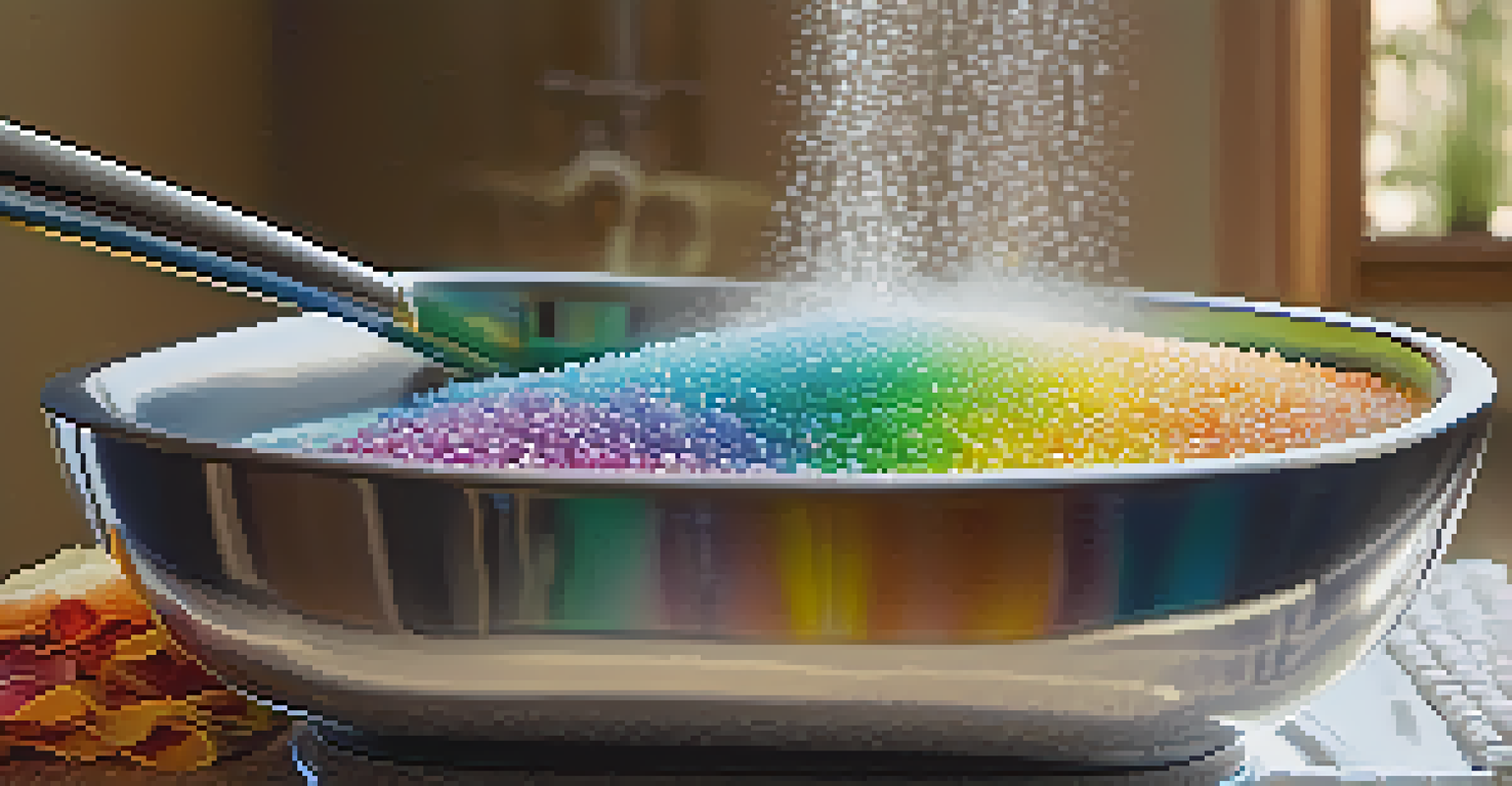 A close-up of bath salts being poured into a steaming bathtub, capturing the soothing atmosphere.