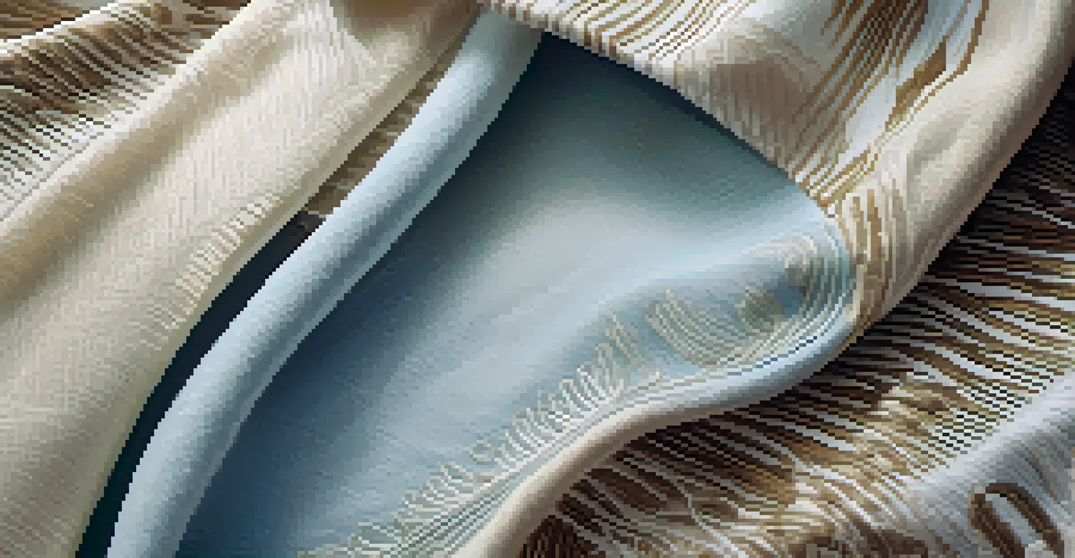 A close-up of luxury fashion pieces made from environmentally friendly materials, showcasing intricate textures and patterns in soft, diffused lighting.